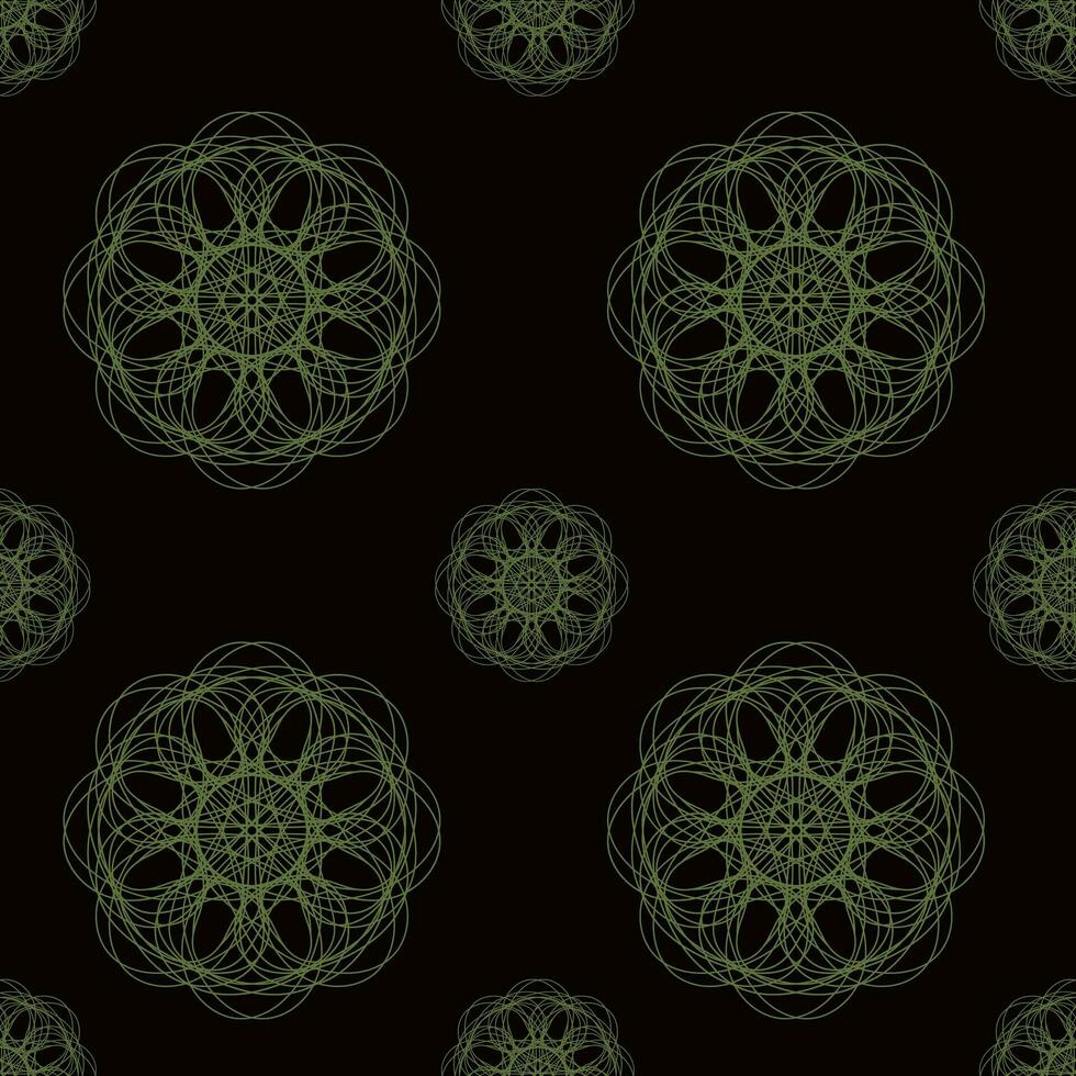 vector seamless pattern of abstract shapes in green color