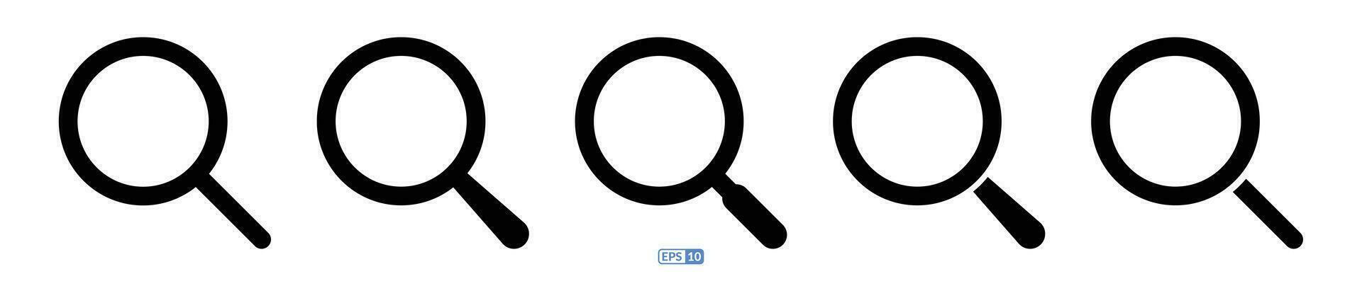 Magnifying glass icon set EPS10. vector