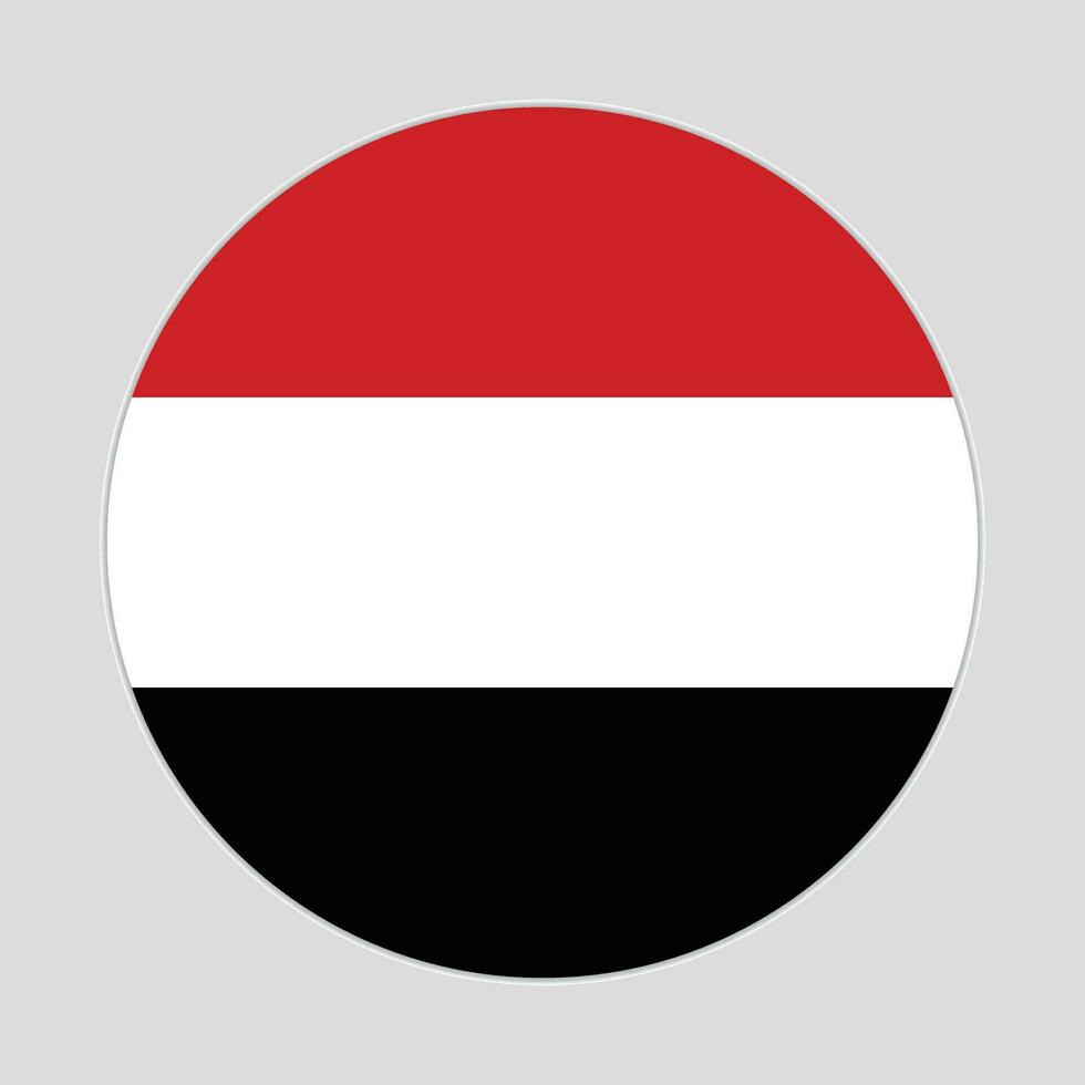 round Yemeni flag of Yemen.  Yemen circle country flag. vector