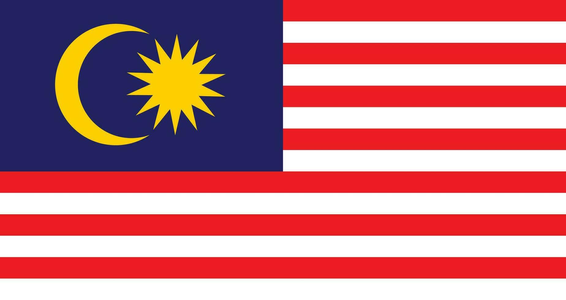 Flat Illustration of Malaysia flag.  Malaysia flag design vector