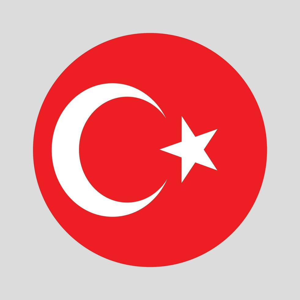 Round flag of Turkey. Vector Illustration.