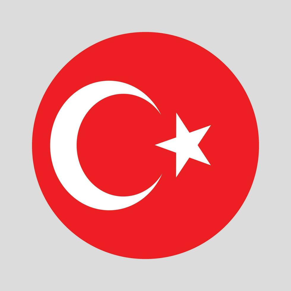 bandera redonda de turquía. ilustración vectorial vector