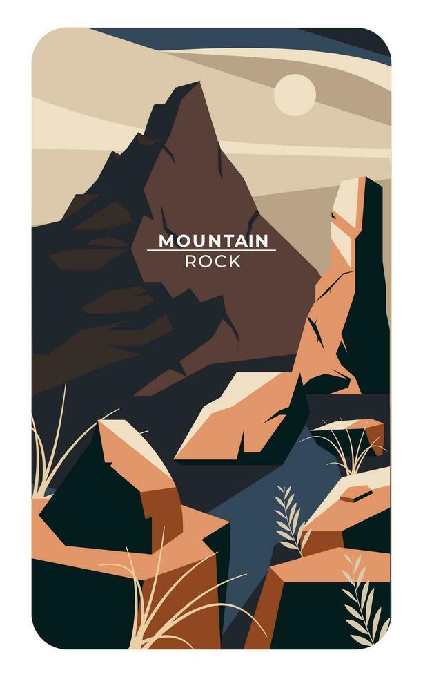 Mountain and rock vector