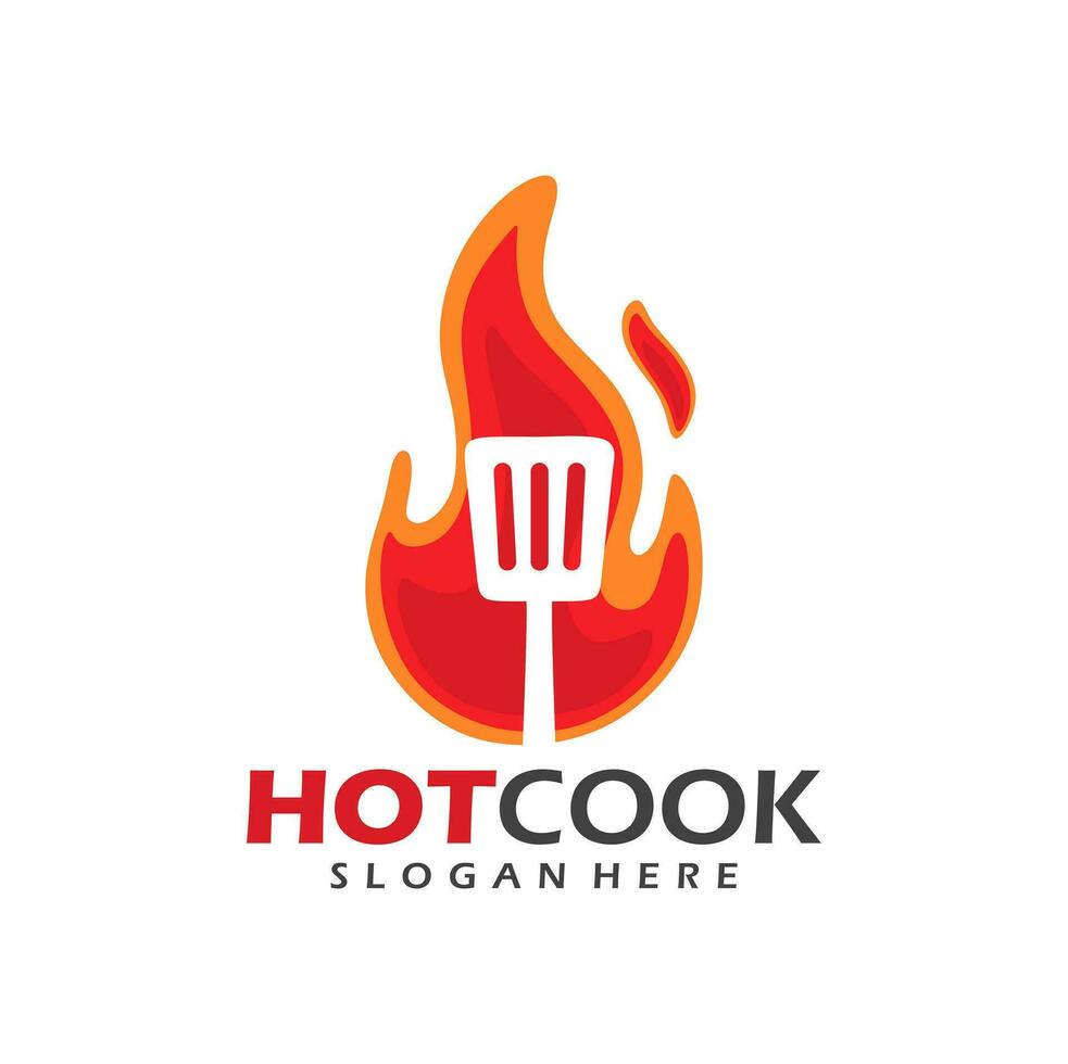 hot cook premium logo design. illustration of hot cook can be used for restaurant logos vector