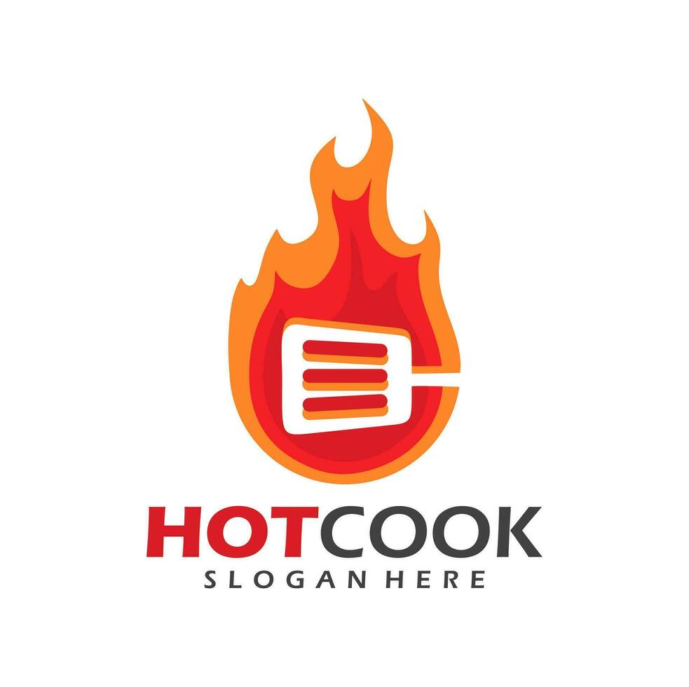 hot cook premium logo design. illustration of hot cook can be used for restaurant logos vector