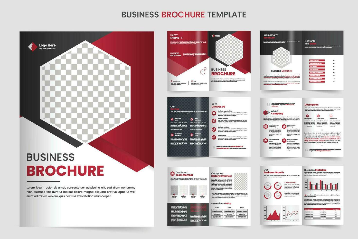 empresa perfil folleto diseño mínimo multi página negocio folleto modelo diseño anual informe, creativo diseño de múltiples fines modelo con cubrir vector