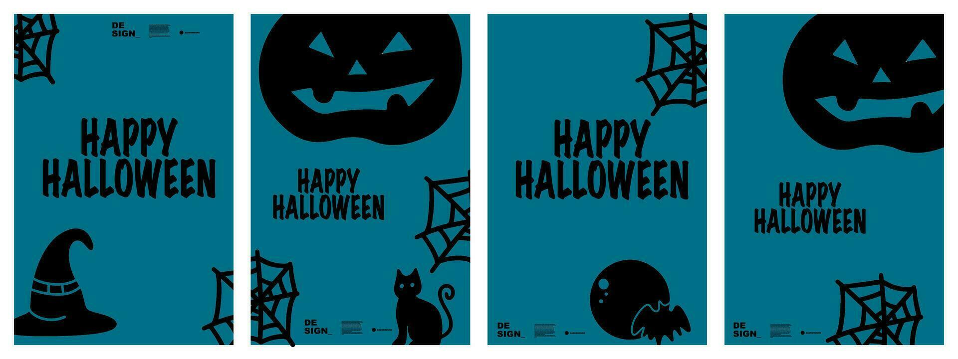 illustration vector graphic halloween background set for banner, poster, flyer, brochure, etc