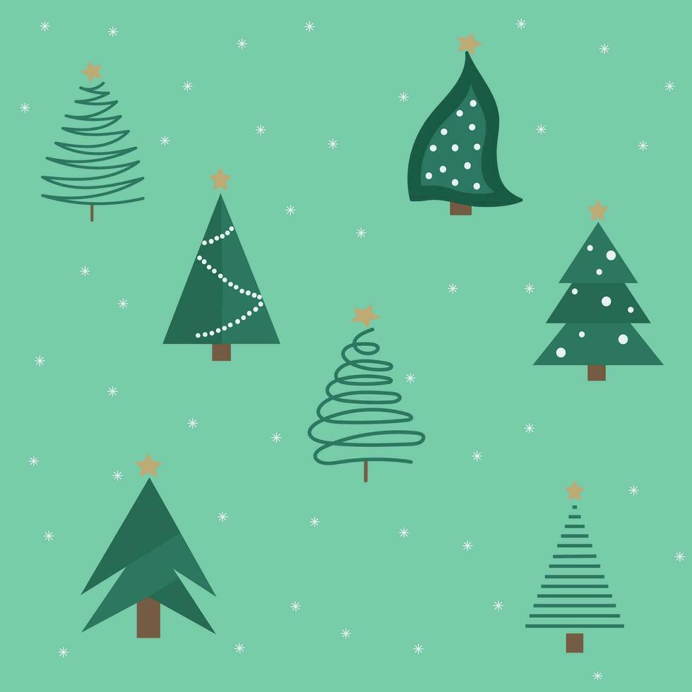Christmas trees pattern vector