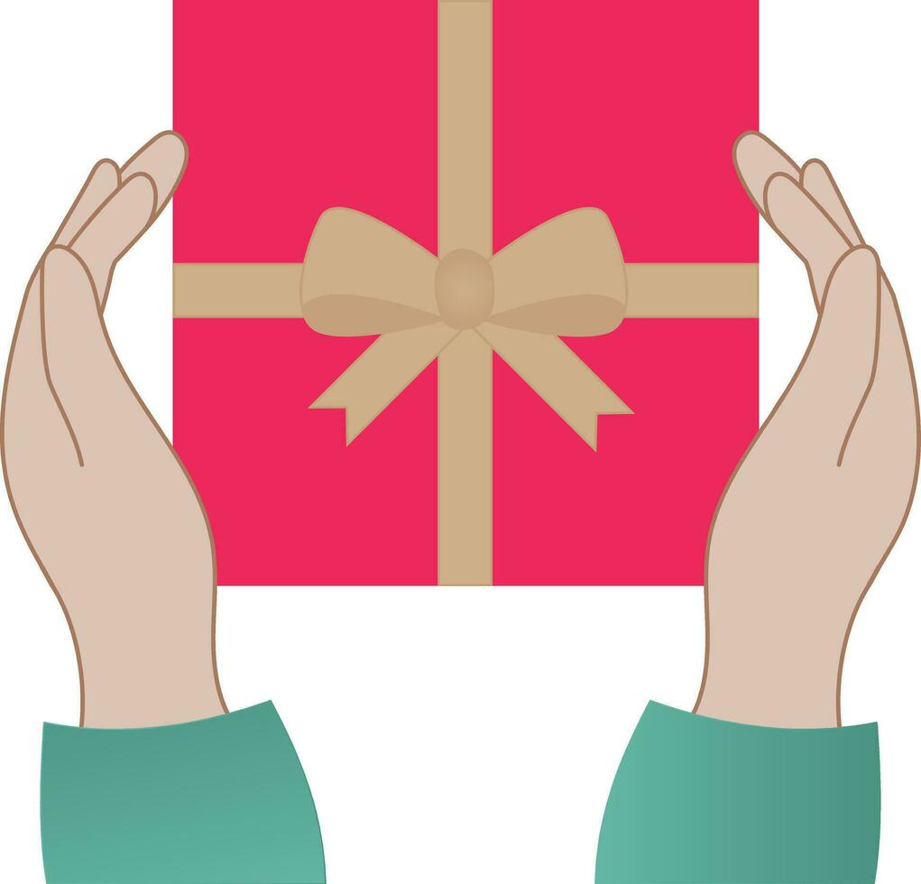 Gift in the hands vector