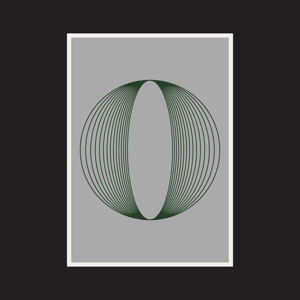 Bauhaus geométrico modelo fondo, vector resumen circulo líneas Arte. verde y negro de moda Bauhaus modelo antecedentes