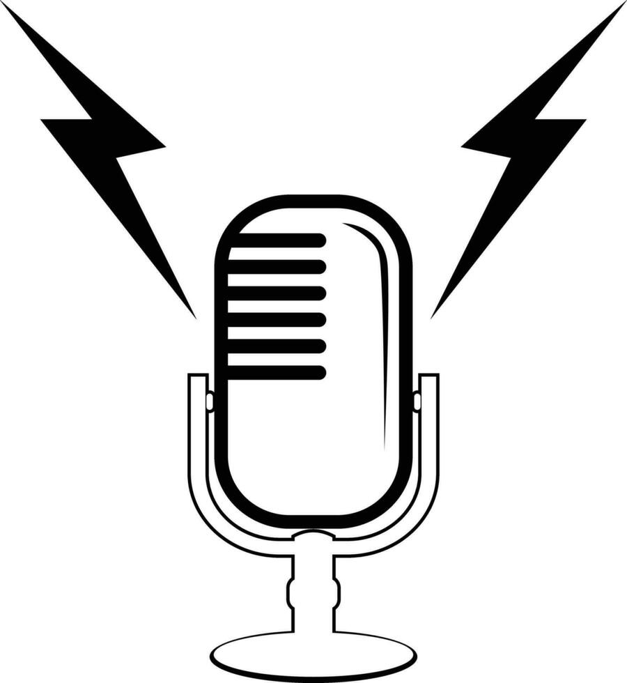 microphone vintage podcast icon illustration vector