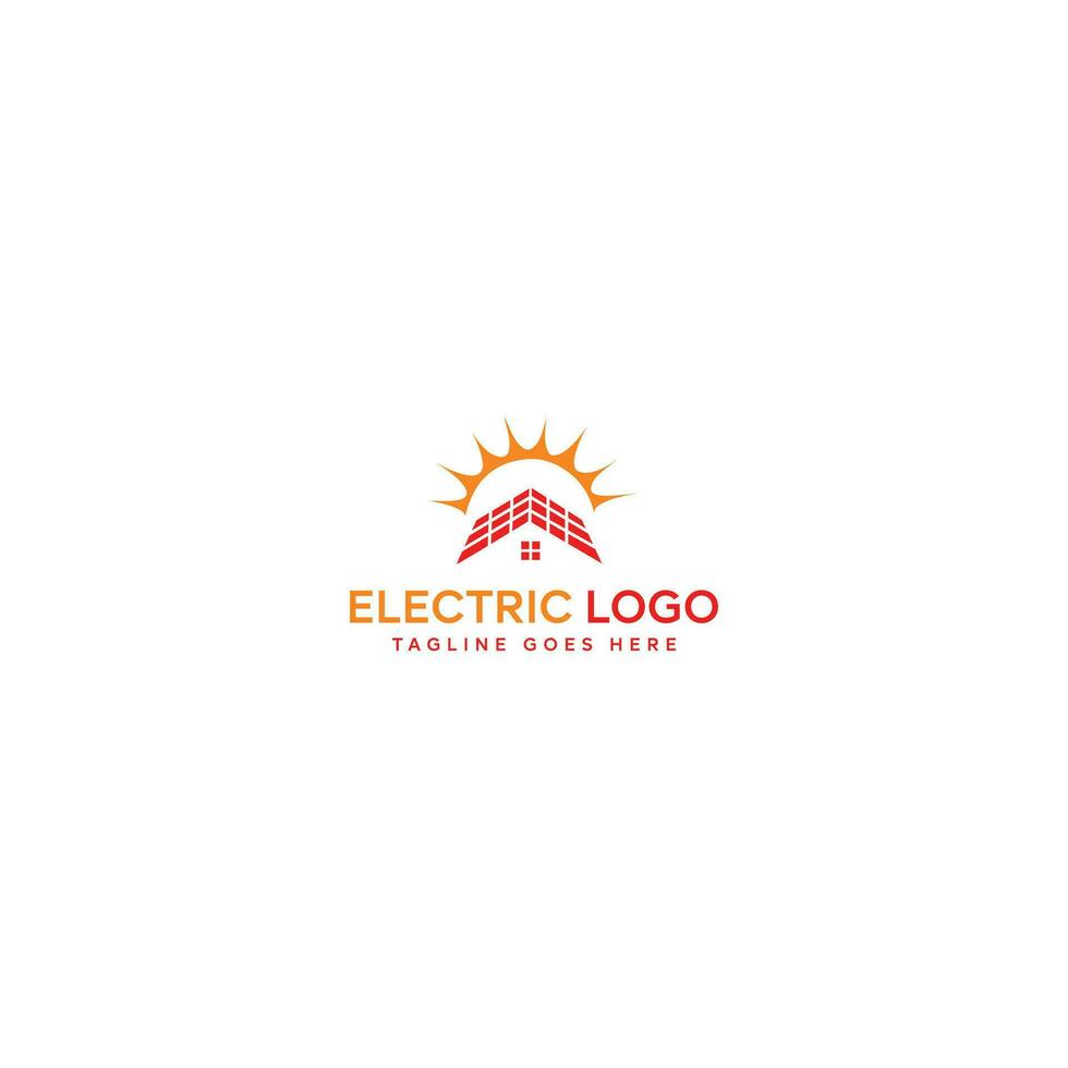 logo design combined with solar panels. vector