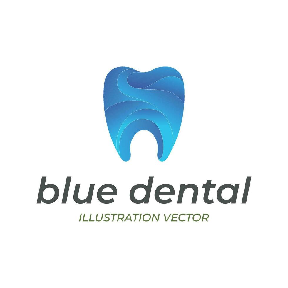 Modern Blue Tooth for Dental Icon Symbol Illustration vector