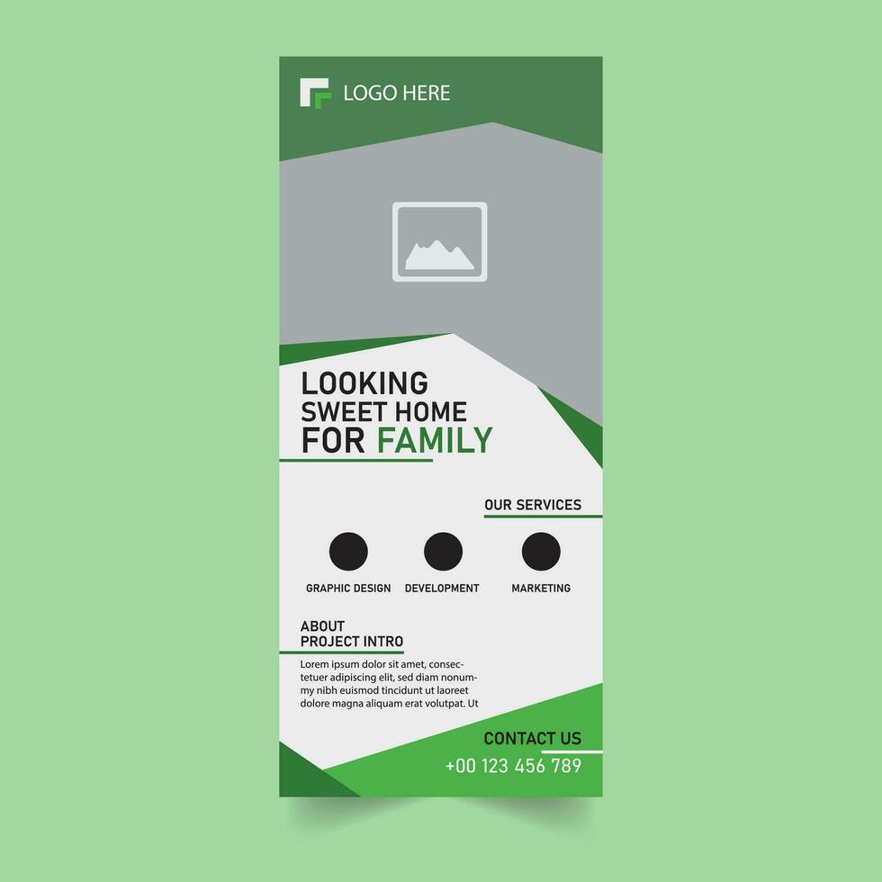 Looking Sweet Home For Family Roll Up Banner vector