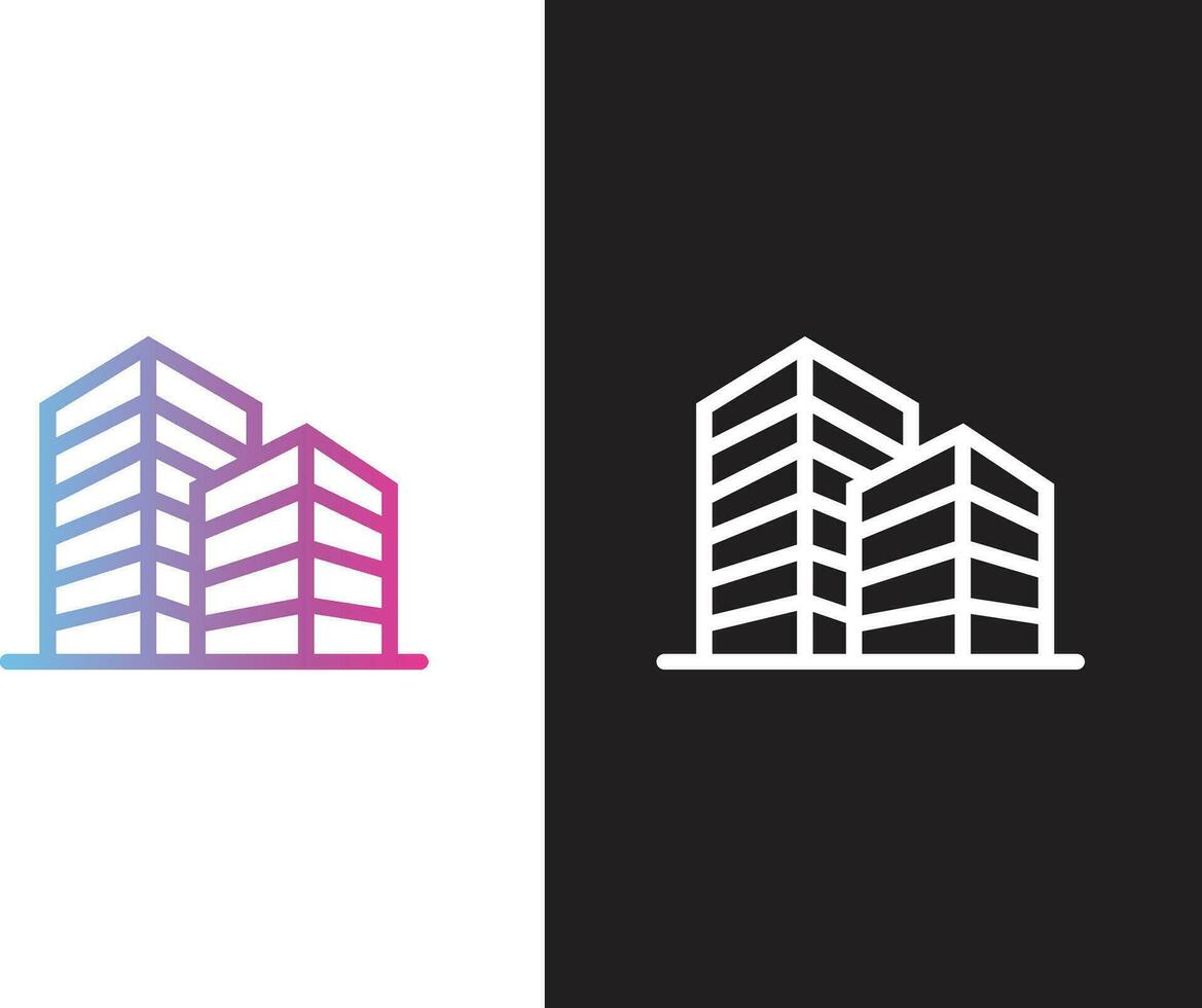 Real estate logo line art vector illustration