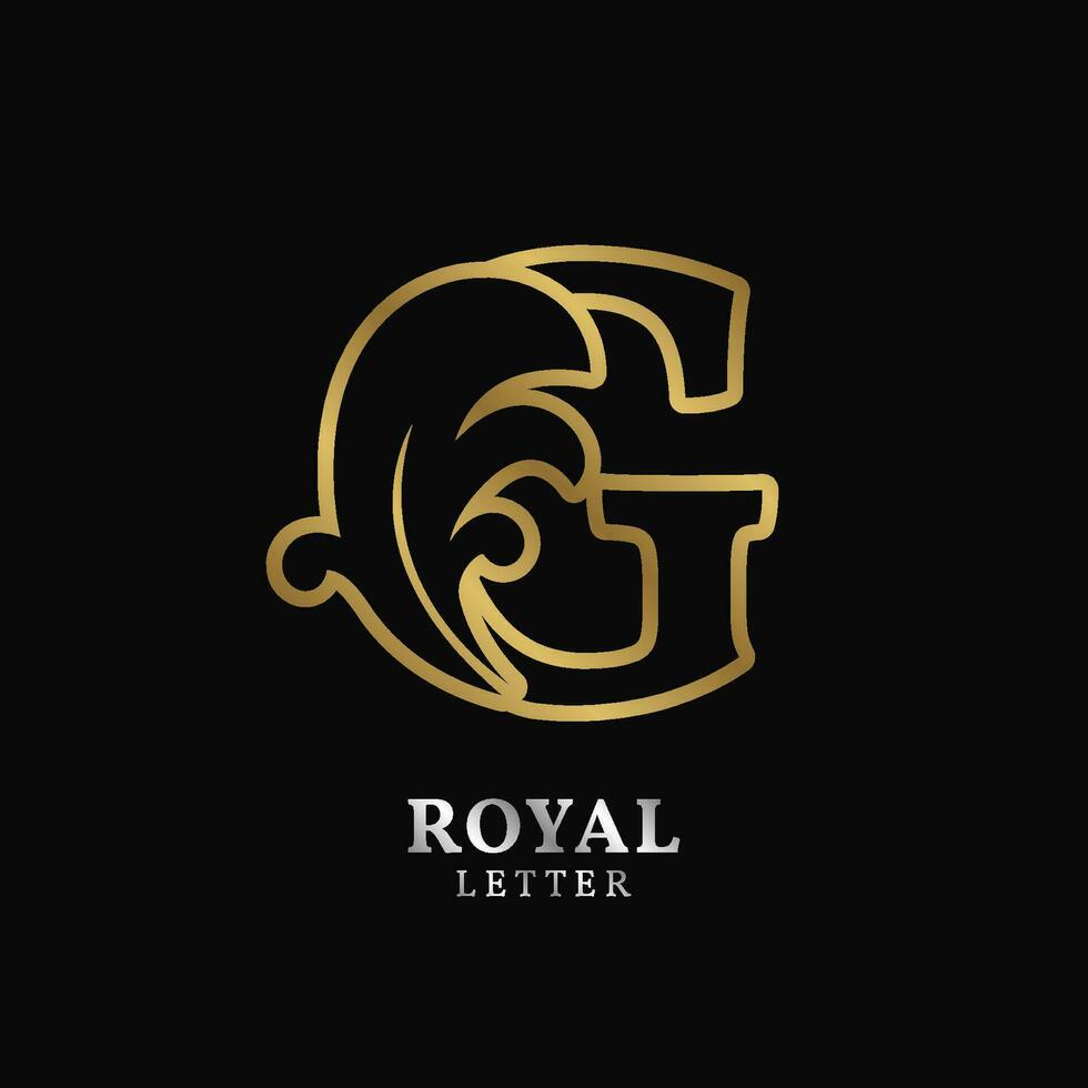 letter G floral luxurious outline style initial vector design