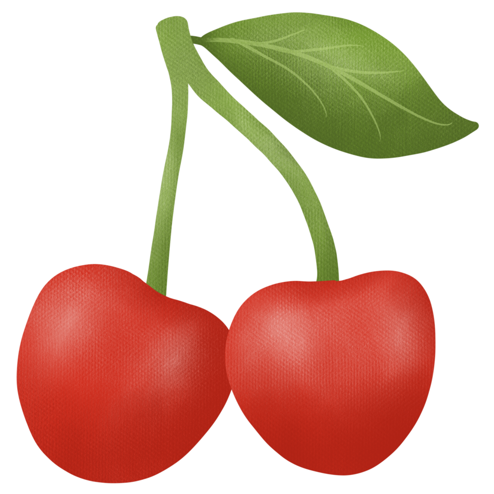 Hand drawn cute art cherry fruit png