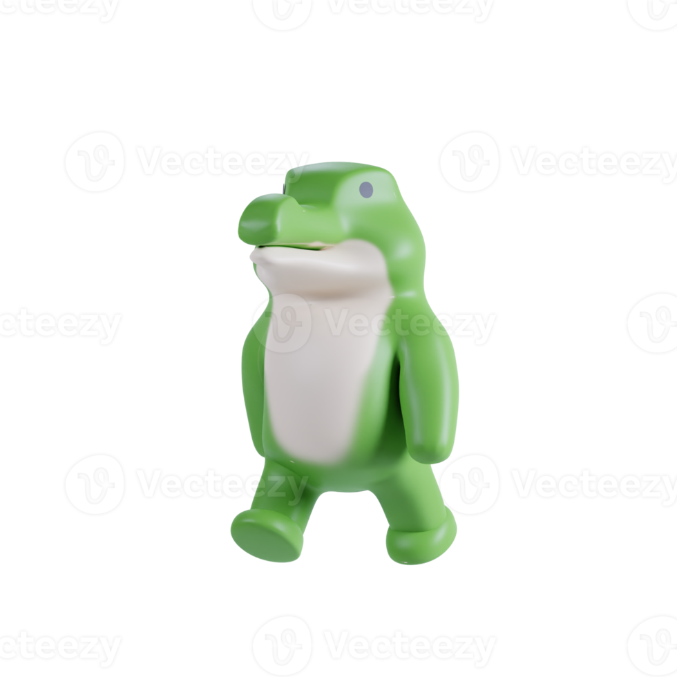 3d render animal cute crocodile png