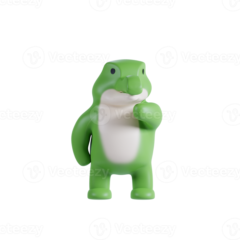 3d render animal cute crocodile png