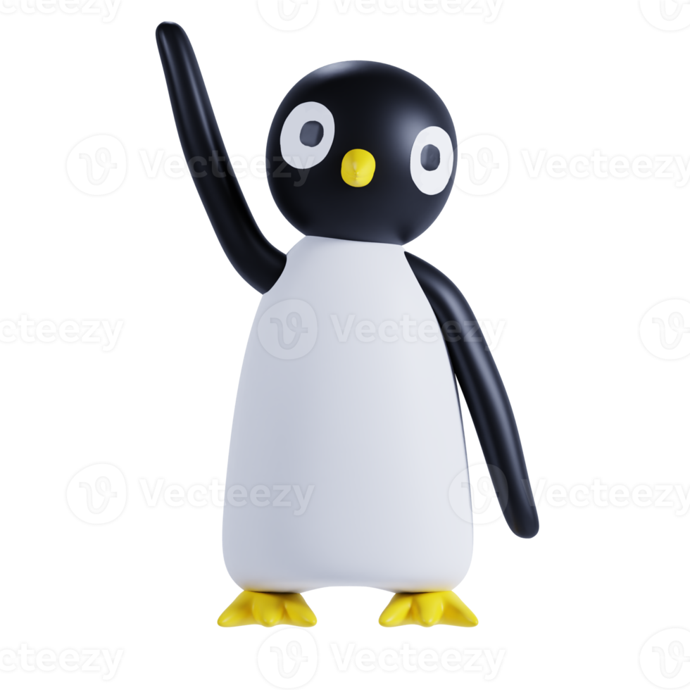3d render animal cute pinguin png
