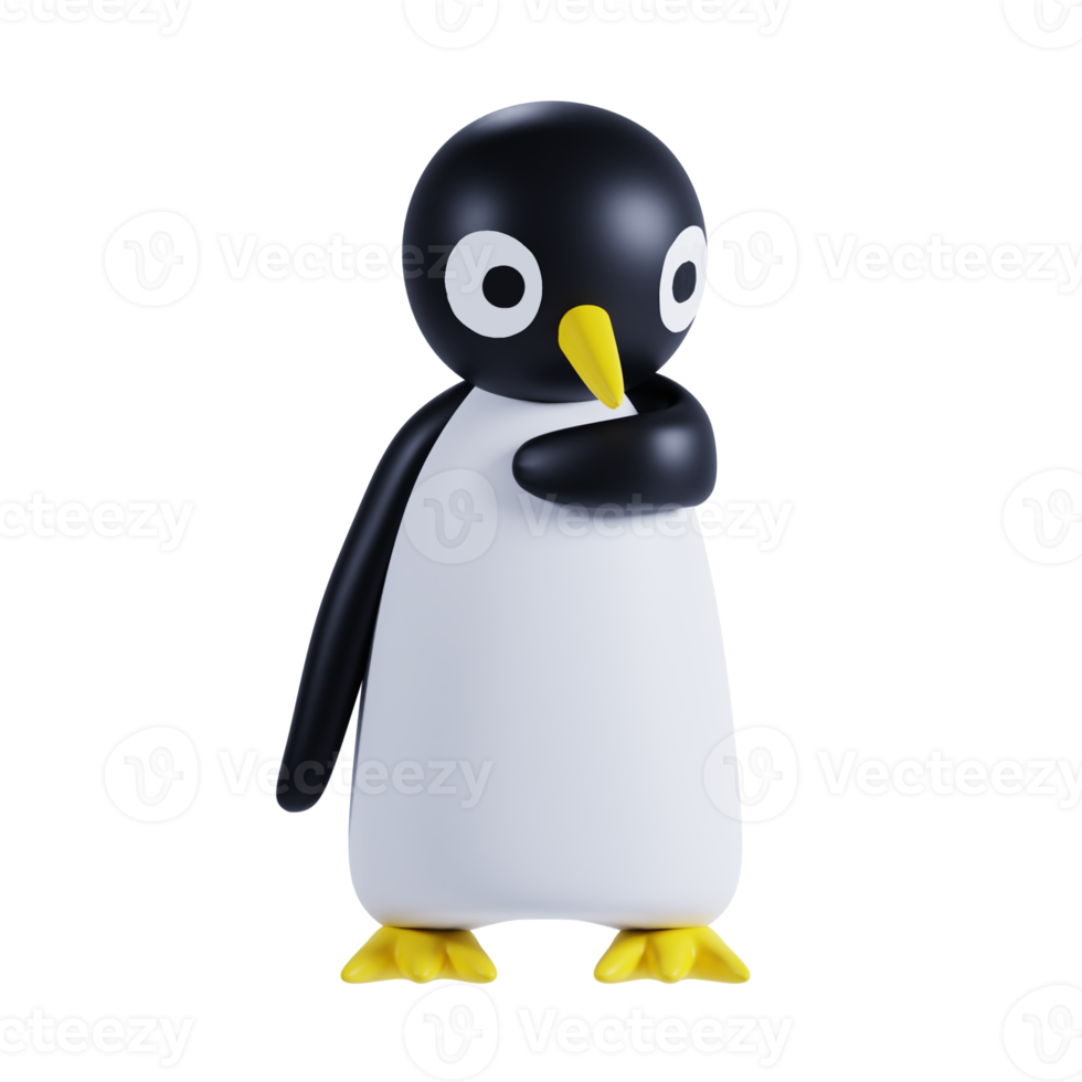 3d render animal cute pinguin png