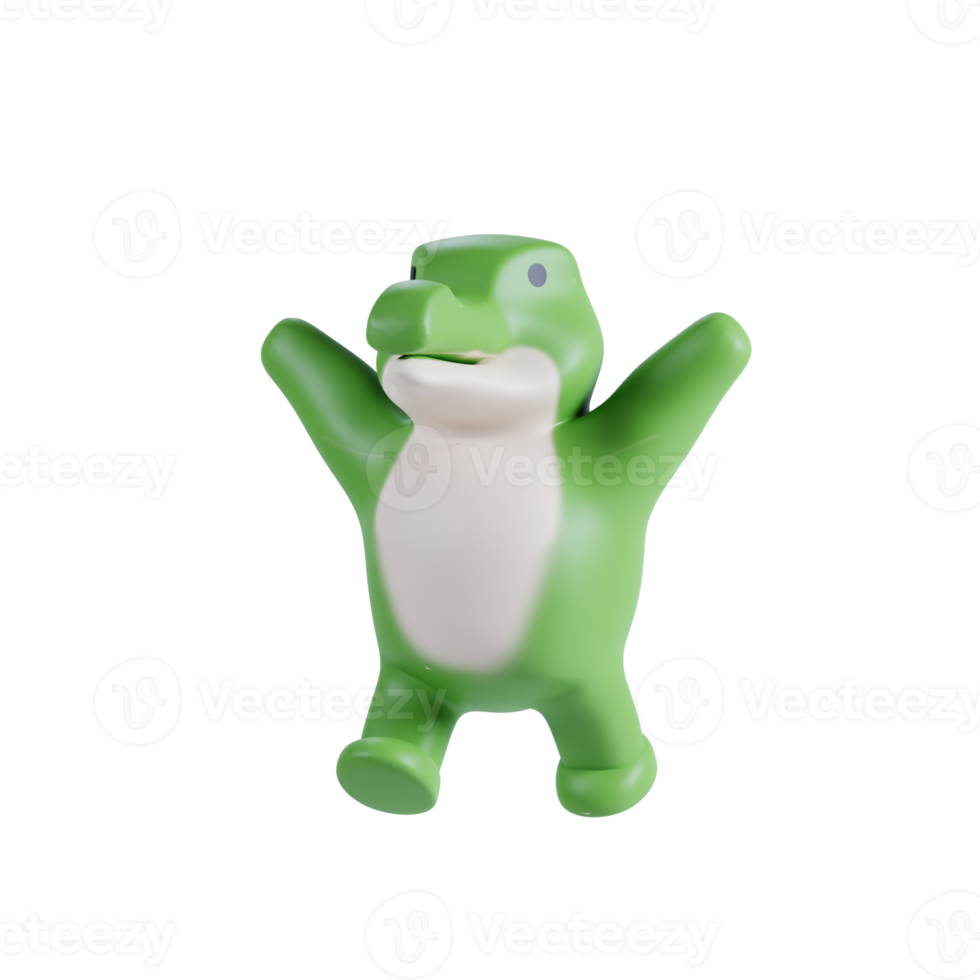 3d render animal cute crocodile png