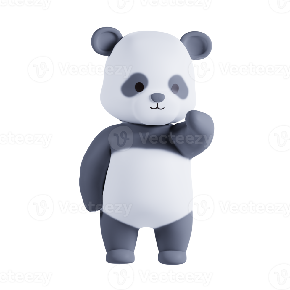 3d render animal cute panda png