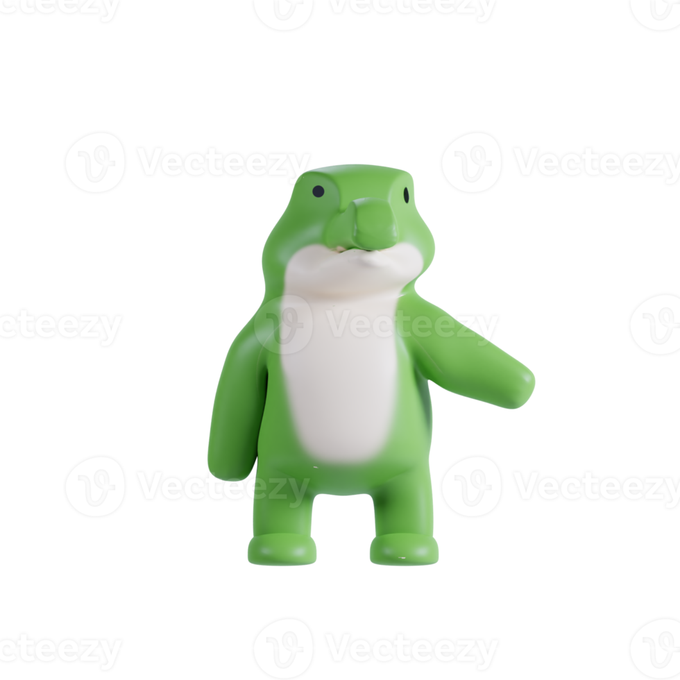 3d render animal cute crocodile png
