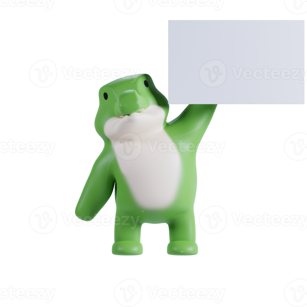 3d render animal cute crocodile png