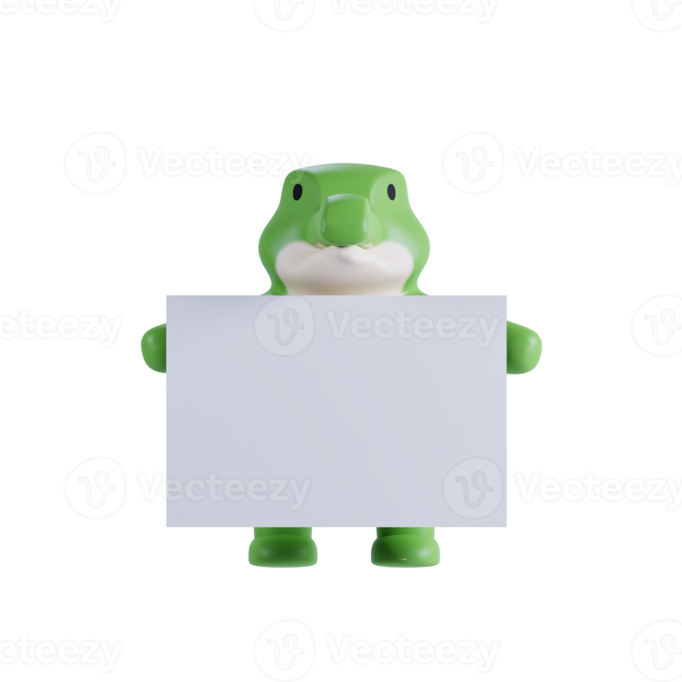 3d render animal cute crocodile png
