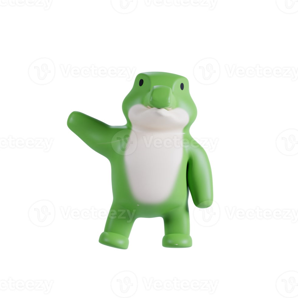 3d render animal cute crocodile png