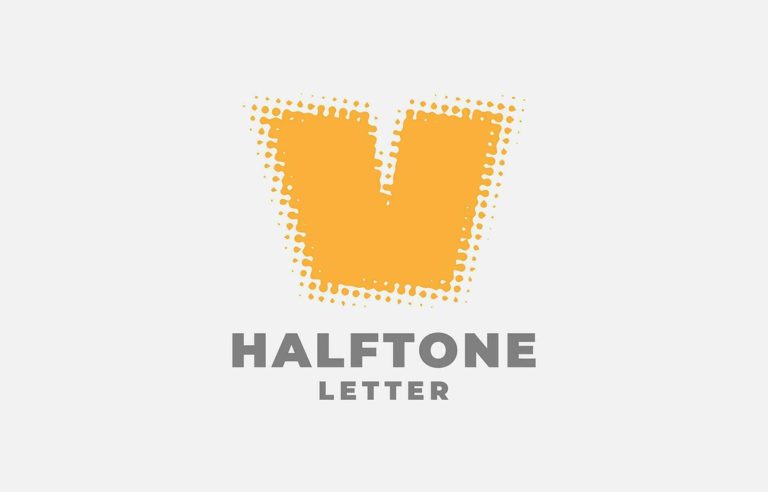 letter V halftone vector logotype design