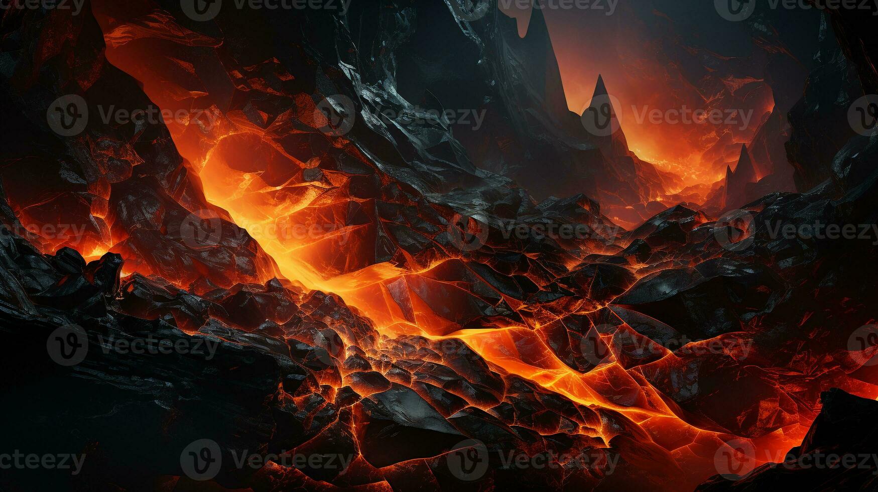 Hot magma background ai photo