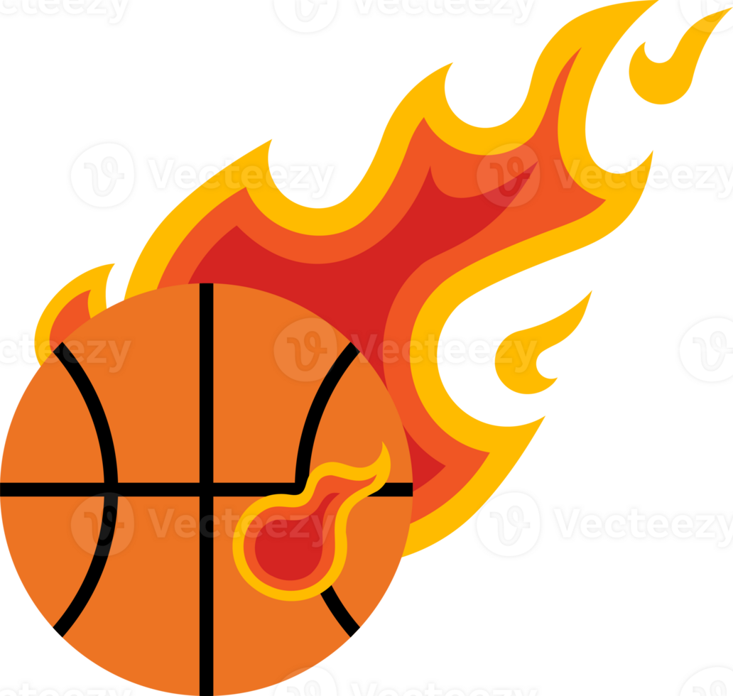 basketball flying fire ball icon png