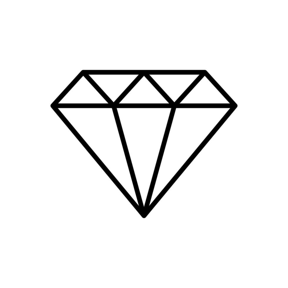 Diamond line icon on white background. vector