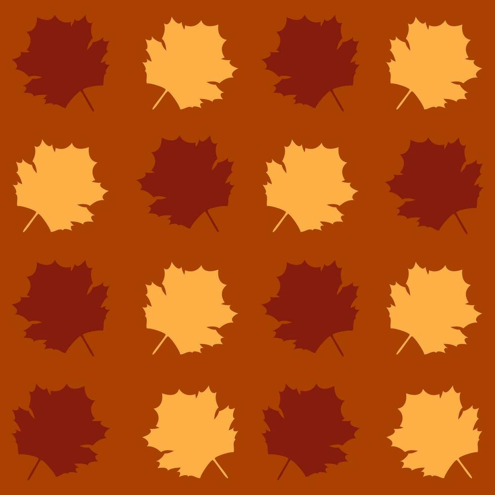 repeated pattern with maple leaves, gold autumn colors, vector