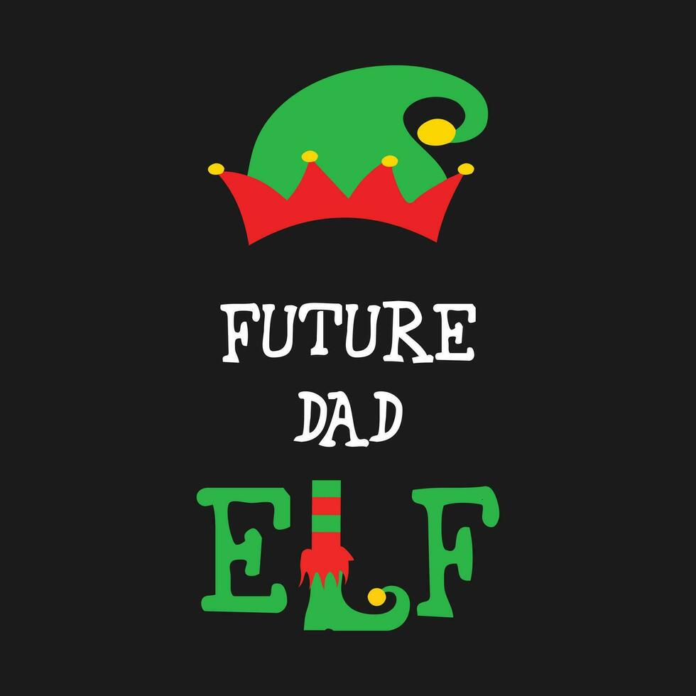 futuro papá duende gracioso familia Navidad fiesta duende regalo camiseta vector