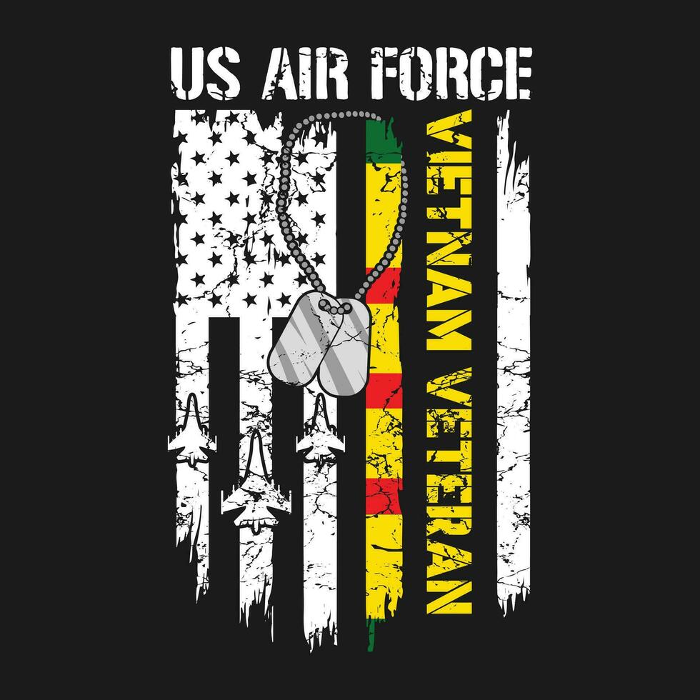 US Air Force Vietnam Veteran shirt , USA Flag Gift T-Shirt vector