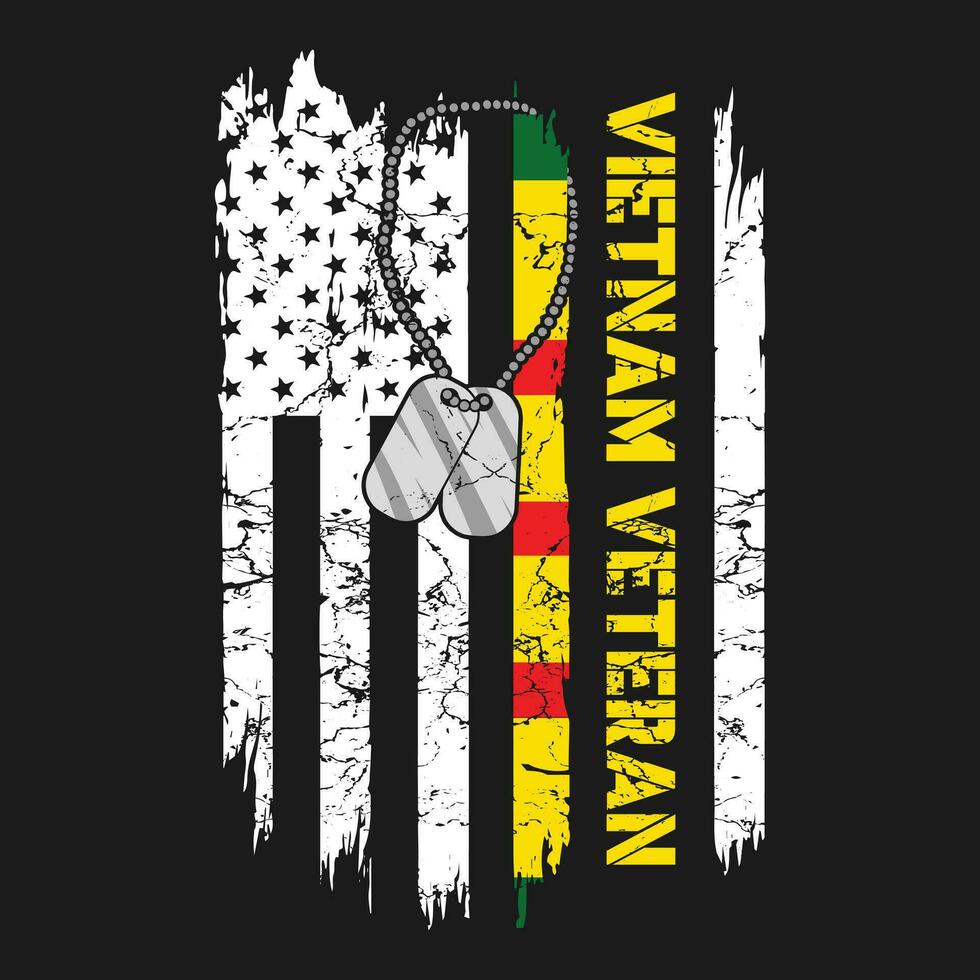 funny Vietnam Veteran USA Flag gift Shirt vector