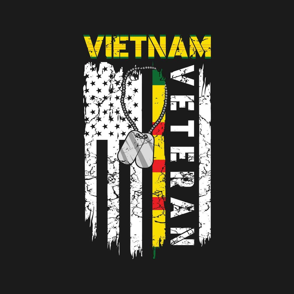 gracioso Vietnam veterano Estados Unidos bandera regalo camisa vector