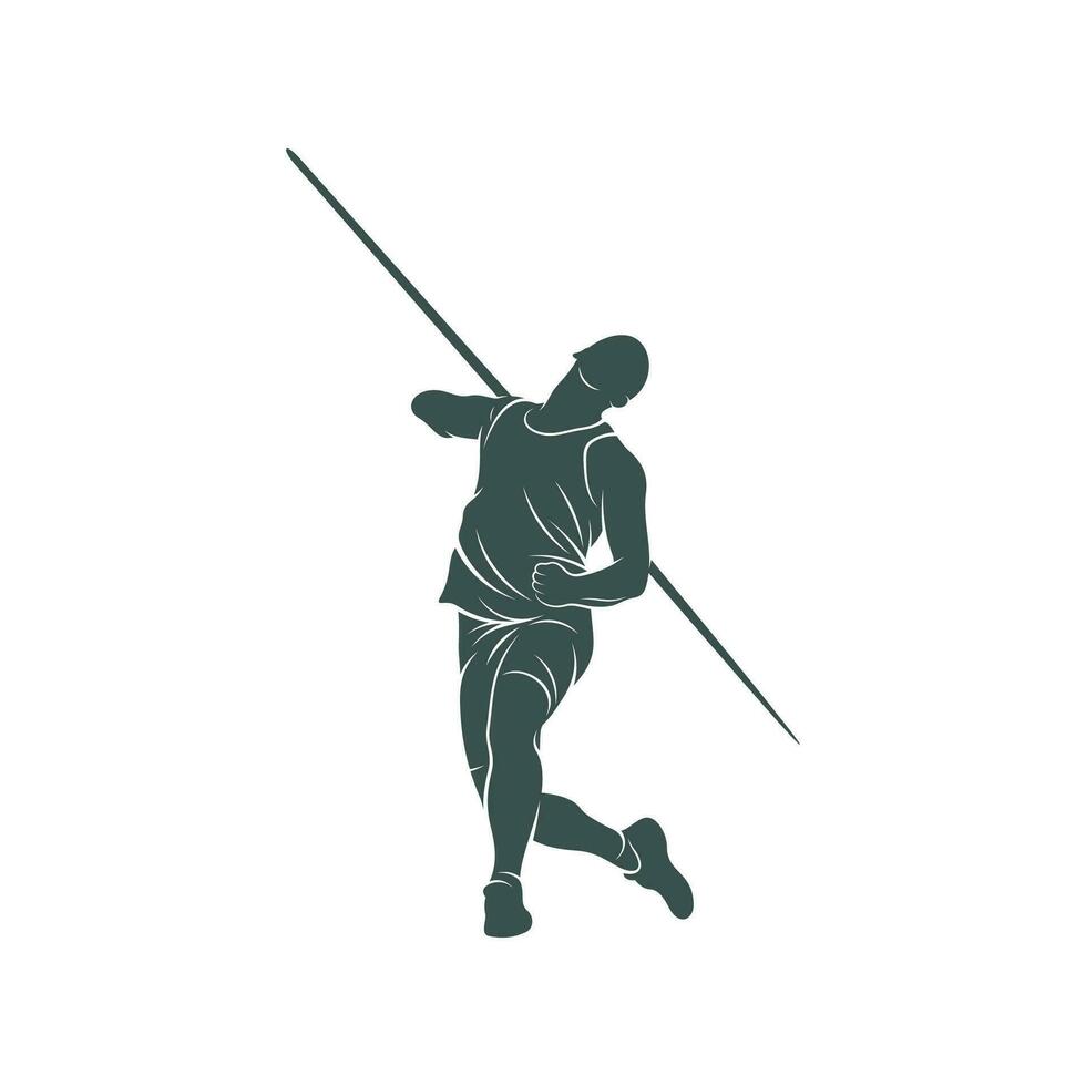 Javelin Thrower vector illustration design. Javelin Thrower logo design Template.