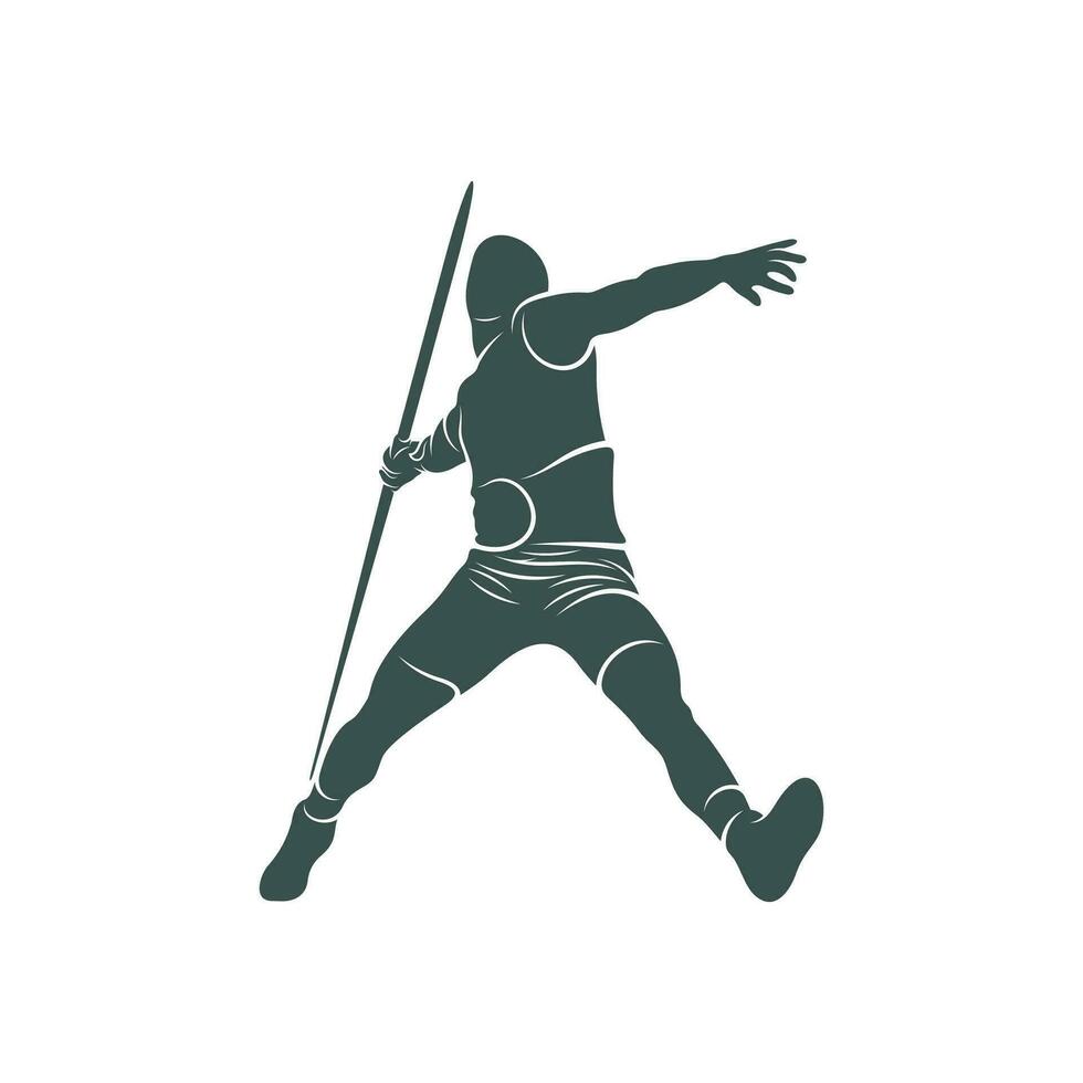 Javelin Thrower vector illustration design. Javelin Thrower logo design Template.