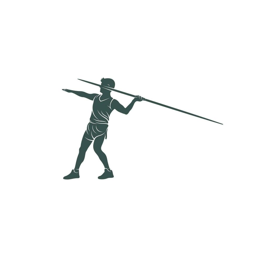 Javelin Thrower vector illustration design. Javelin Thrower logo design Template.