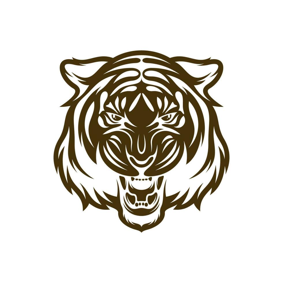 Head Tiger vector illustration design. Head Tiger logo design Template.