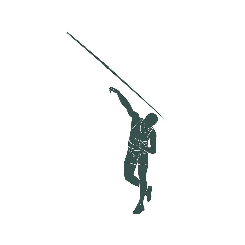 Javelin Thrower vector illustration design. Javelin Thrower logo design Template.