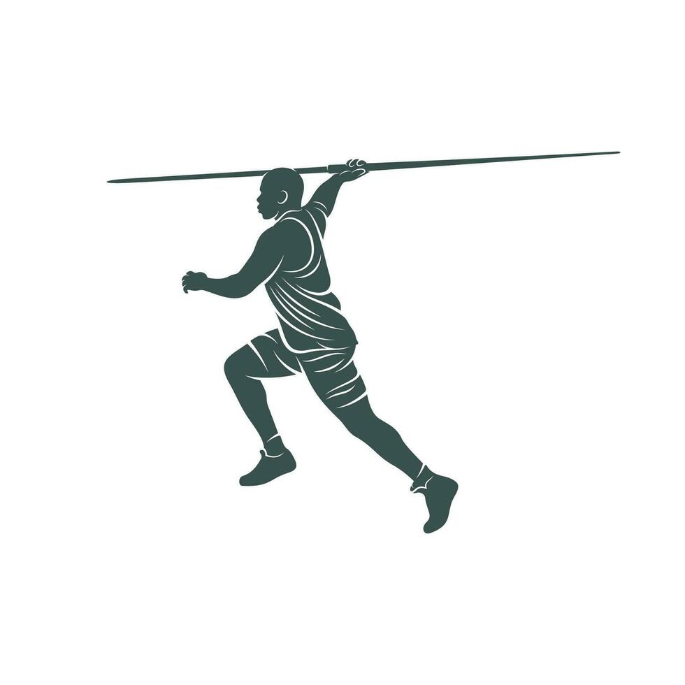 Javelin Thrower vector illustration design. Javelin Thrower logo design Template.