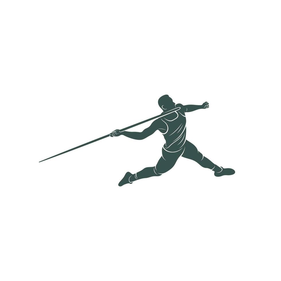 Javelin Thrower vector illustration design. Javelin Thrower logo design Template.