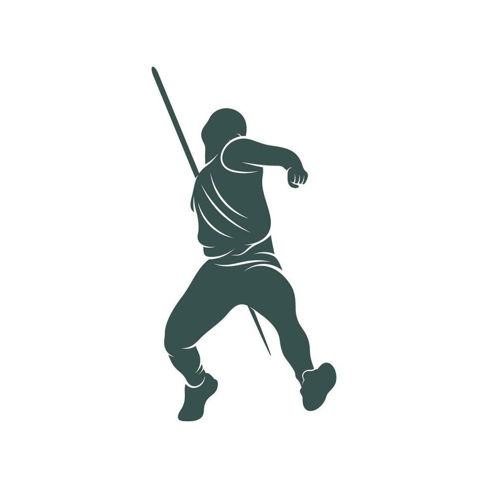 Javelin Thrower vector illustration design. Javelin Thrower logo design Template.