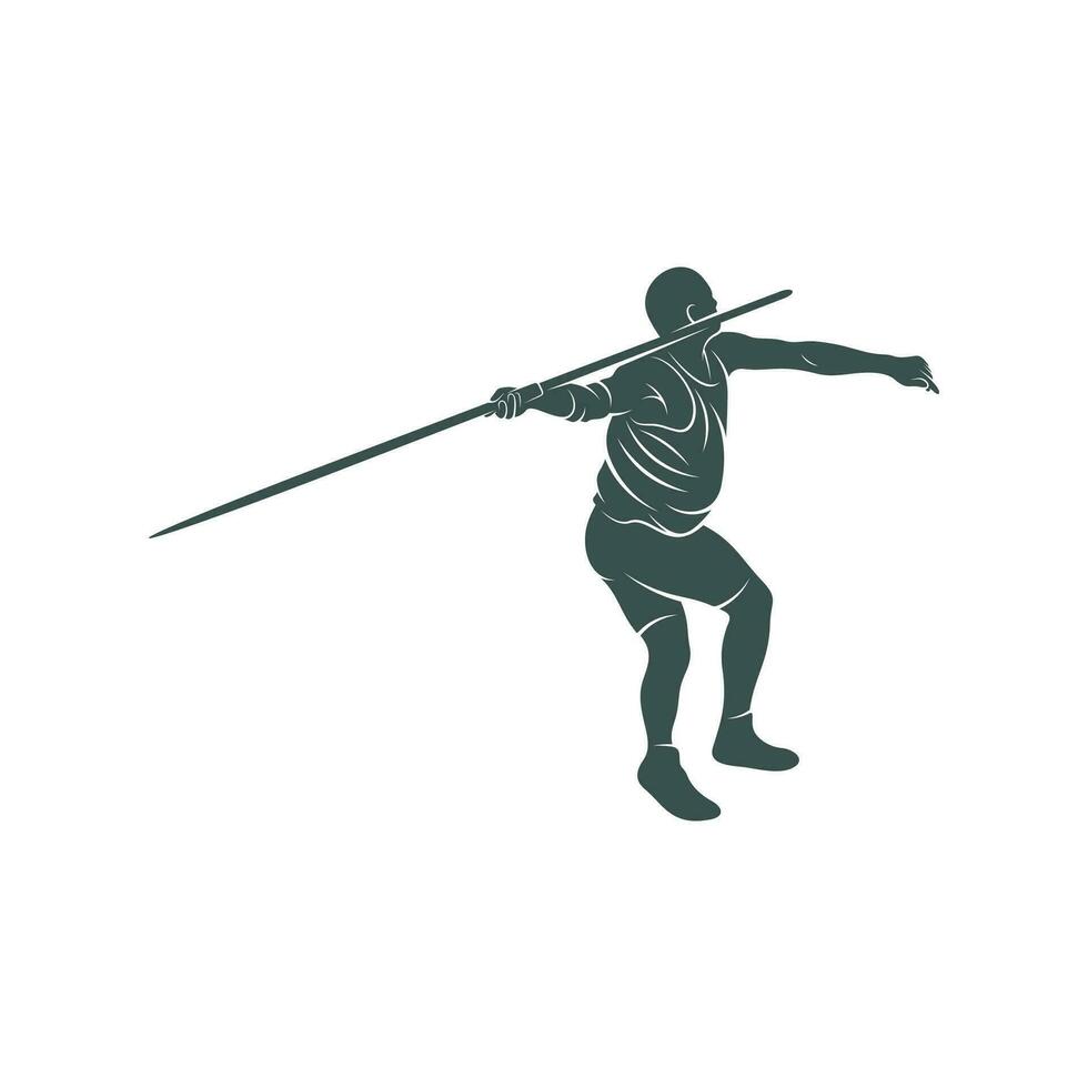 Javelin Thrower vector illustration design. Javelin Thrower logo design Template.