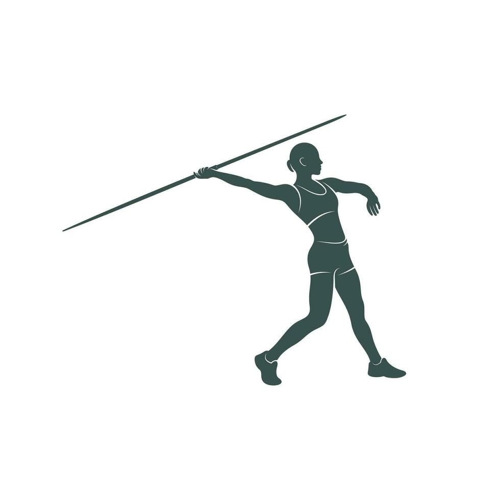 Javelin Thrower vector illustration design. Javelin Thrower logo design Template.